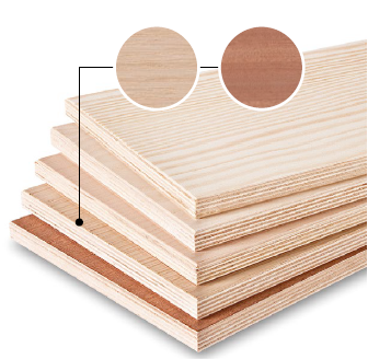 Różne warstwy i kolory sklejki drewnianej